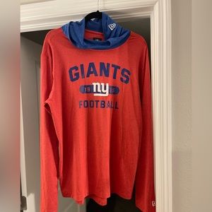 Men's New Era Red/Royal New York Giants Active Block Hoodie Long Sleeve